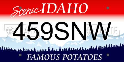 459SNW Idaho License Plate