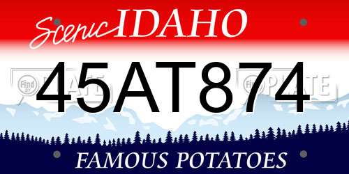 45AT874 Idaho License Plate