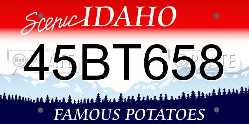 45BT658 Idaho License Plate