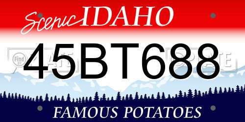 45BT688 Idaho License Plate