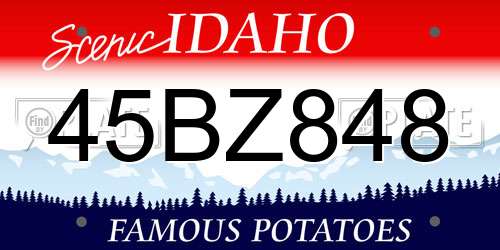 45BZ848 Idaho License Plate