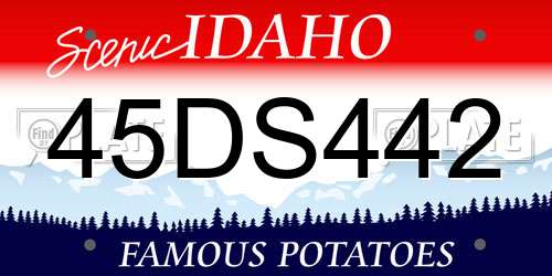 45DS442 Idaho License Plate