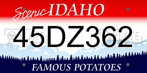 45DZ362 Idaho License Plate