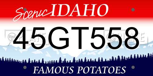 45GT558 Idaho License Plate