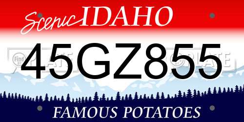 45GZ855 Idaho License Plate