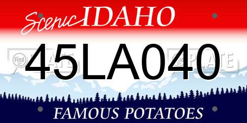 45LA040 Idaho License Plate