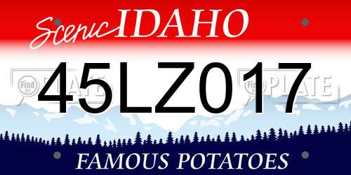 45LZ017 Idaho License Plate