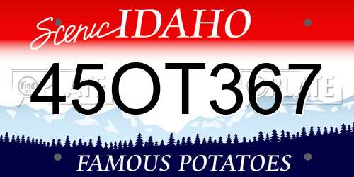 45OT367 Idaho License Plate