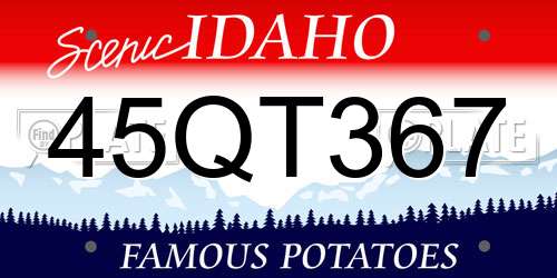 45QT367 Idaho License Plate