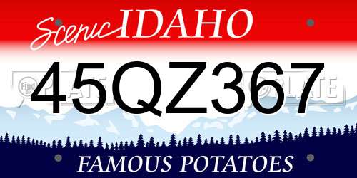 45QZ367 Idaho License Plate