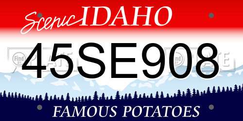 45SE908 Idaho License Plate