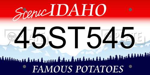 45ST545 Idaho License Plate