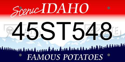 45ST548 Idaho License Plate