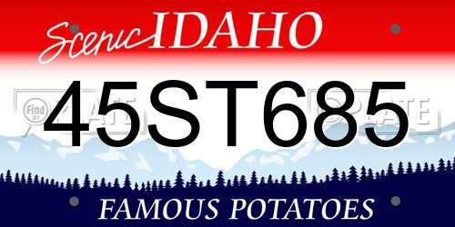 45ST685 Idaho License Plate