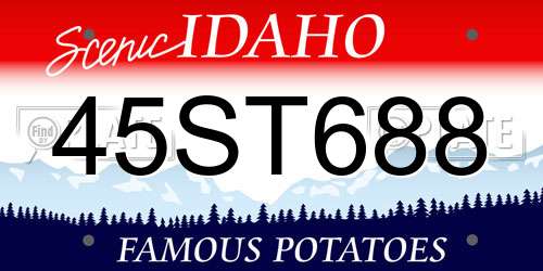 45ST688 Idaho License Plate