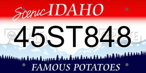 45ST848 Idaho License Plate