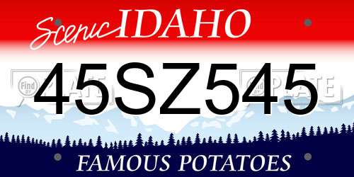 45SZ545 Idaho License Plate