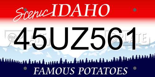 45UZ561 Idaho License Plate