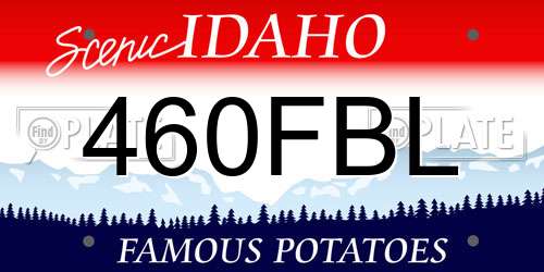 460FBL Idaho License Plate