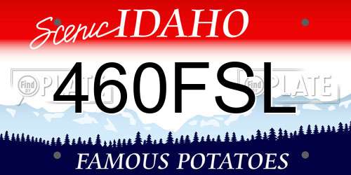 460FSL Idaho License Plate