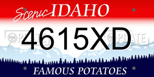 4615XD Idaho License Plate