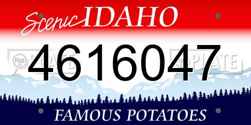 4616047 Idaho License Plate
