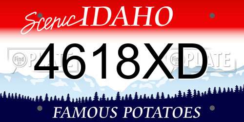 4618XD Idaho License Plate
