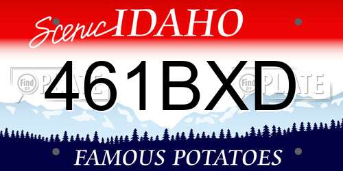 461BXD Idaho License Plate
