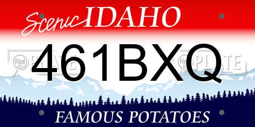 461BXQ Idaho License Plate