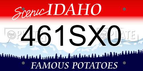 461SX0 Idaho License Plate