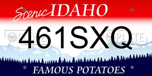 461SXQ Idaho License Plate