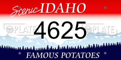 4625 Idaho License Plate