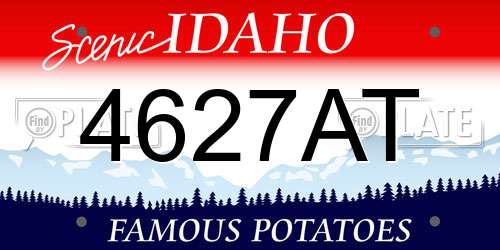 4627AT Idaho License Plate
