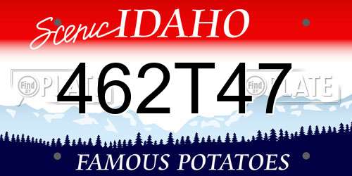462T47 Idaho License Plate