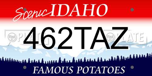 462TAZ Idaho License Plate