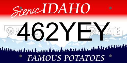 462YEY Idaho License Plate