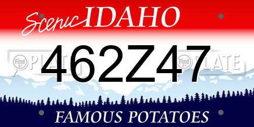 462Z47 Idaho License Plate