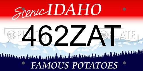 462ZAT Idaho License Plate