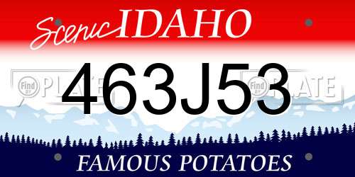 463J53 Idaho License Plate