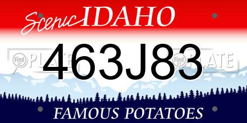463J83 Idaho License Plate