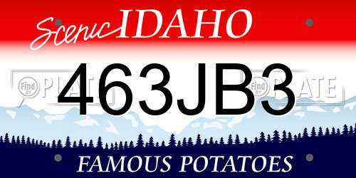463JB3 Idaho License Plate