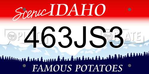 463JS3 Idaho License Plate