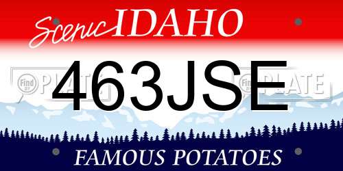 463JSE Idaho License Plate