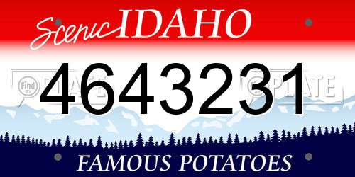 4643231 Idaho License Plate