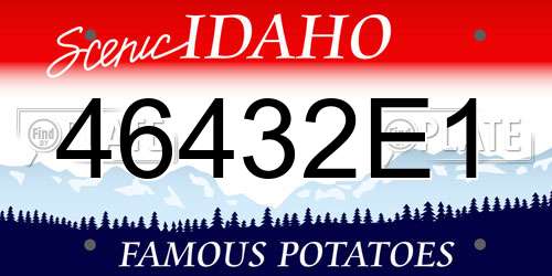 46432E1 Idaho License Plate