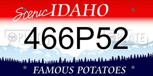 466P52 Idaho License Plate