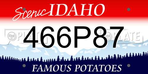 466P87 Idaho License Plate