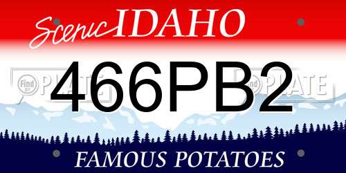 466PB2 Idaho License Plate