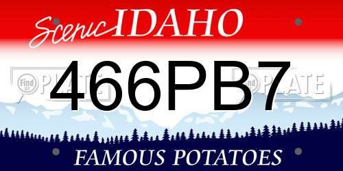 466PB7 Idaho License Plate