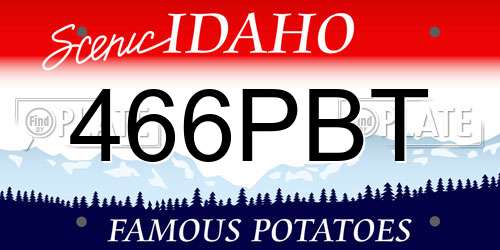 466PBT Idaho License Plate